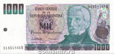 1000 песо 1984 Аргентина.