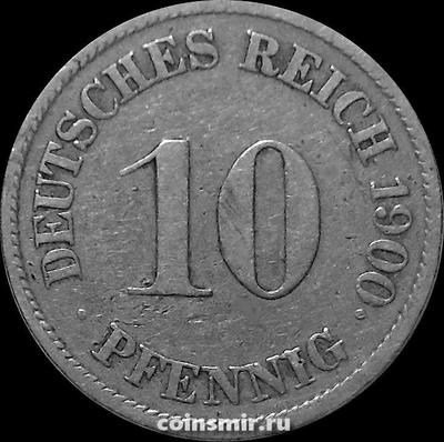 10 пфеннигов 1900 J Германия.