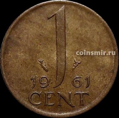 1 цент 1961 Нидерланды. Рыбка.