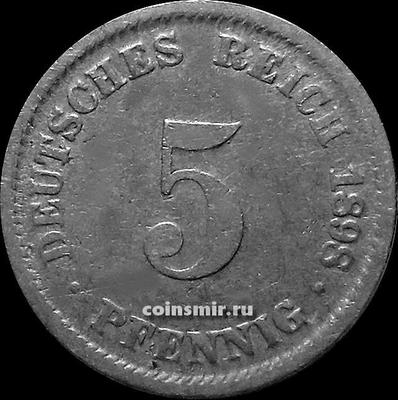 5 пфеннигов 1898 D Германия.
