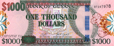 1000 долларов 2019 Гайана.