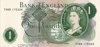 1 фунт 1960-1977 Великобритания.