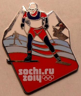 Значок Лыжные гонки. Олимпиада в Сочи 2014.