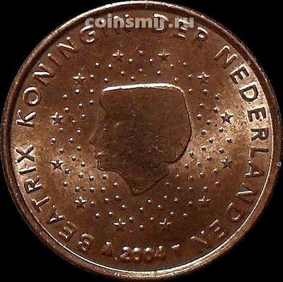 1 евроцент 2004 Нидерланды. Беатрикс.