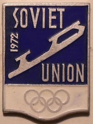 Значок Soviet Union. Олимпиада в Саппоро 1972. Коньки.