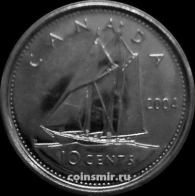 10 центов 2004 Канада. Парусник.