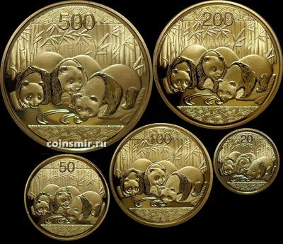 Набор из 5 монет 2013 Китай. Панды.