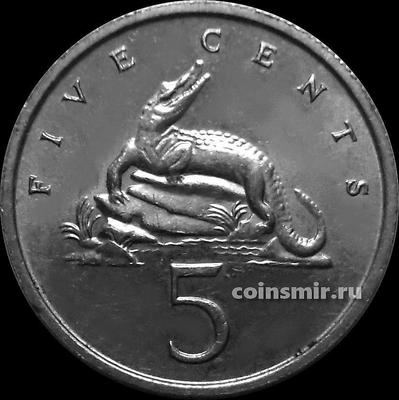 5 центов 1989 Ямайка. Крокодил.
