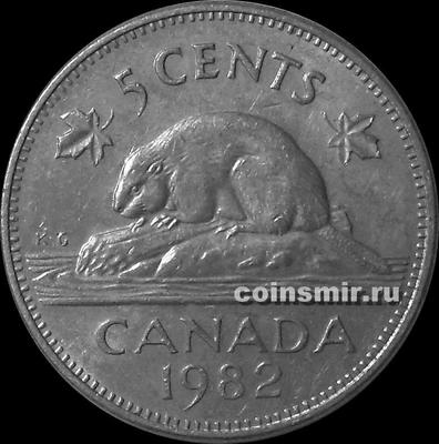 5 центов 1982 Канада. Бобр.