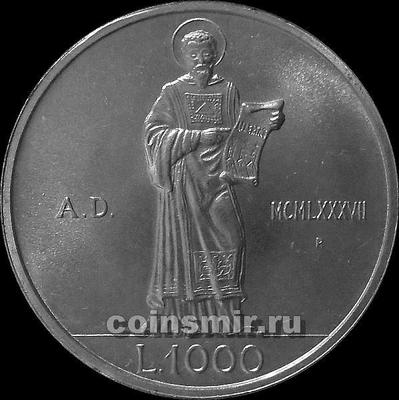 1000 лир 1987 Сан-Марино. 15-летие возобновления чеканки монет.
