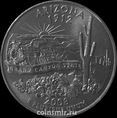 25 центов 2008 D США. Аризона.