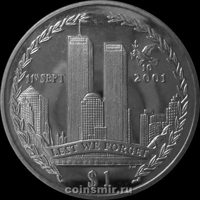 1 доллар 2011 Британские Виргинские острова. 11 сентября 2001 года.