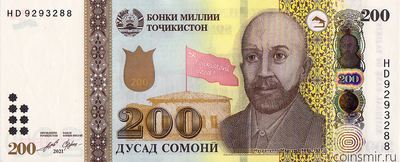 200 сомони 2021 Таджикистан.