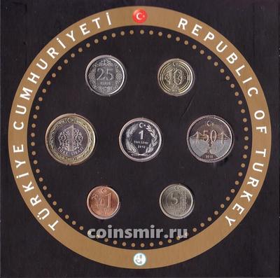 Набор из 6 монет и жетона 2018 Турция. Буклет.