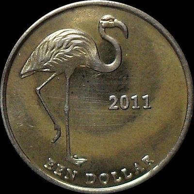 1 доллар 2011 остров Саба. Фламинго.