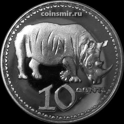 10 центов  2018 Родезия. Носорог.