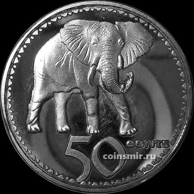 50 центов  2018 Родезия. Слон.