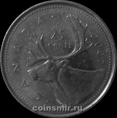 25 центов 2007 Канада. Северный олень.