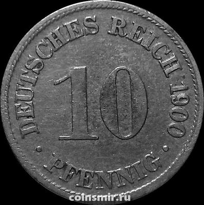 10 пфеннигов 1900 D Германия.