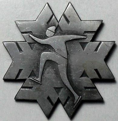 Значок Конькобежный спорт. VIII зимняя спартакиада профсоюзов СССР 1975 года.