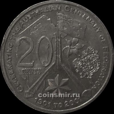 20 центов 2001 Австралия. Австралийская столичная территория. 100-летие Федерации.