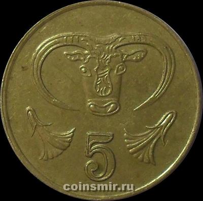 5 центов 1994 Кипр. Бык.