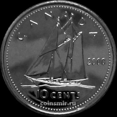 10 центов 2000 Канада. Парусник.