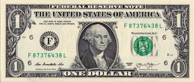 1 доллар 2013 F США.