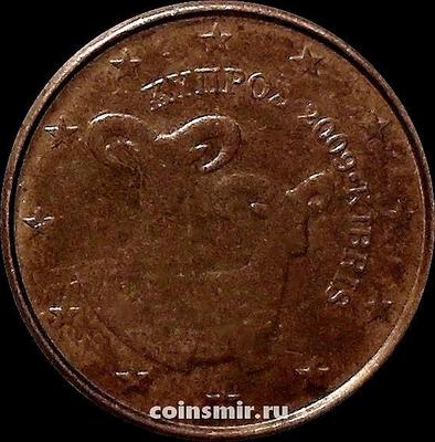 1 евроцент 2009 Кипр. Муфлоны.