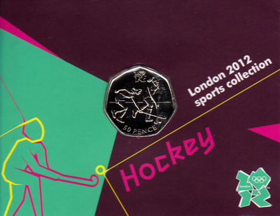 50 пенсов 2011 Великобритания. Хоккей на траве. Олимпиада в  Лондоне 2012.