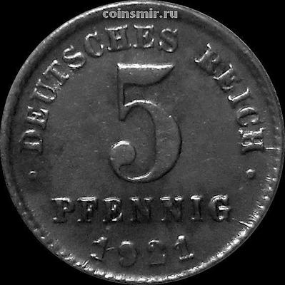 5 пфеннигов 1921 D Германия.