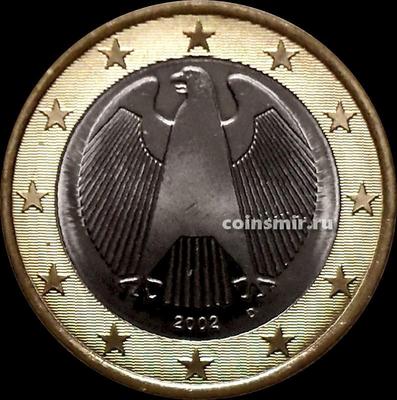 1 евро 2002 D Германия. Орёл. UNC