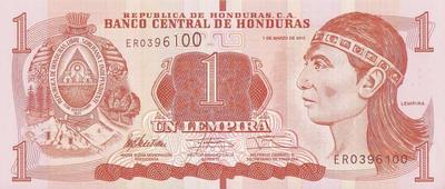 1 лемпира 2012 Гондурас.
