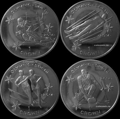 Набор из 4 монет 2013 остров Мэн. Олимпиада в Сочи 2014. (в наличии 2014 год)