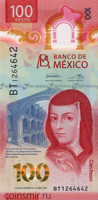 100 песо 2021 Мексика.