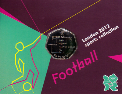 50 пенсов 2011 Великобритания. Футбол. Олимпиада в  Лондоне 2012.