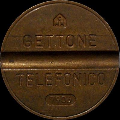 Жетон телефонный 1979 года Италия. 7906 CMM - Costruzioni Minuterie Metalliche.