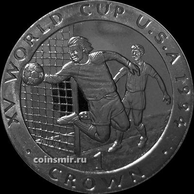 1 крона 1994 Остров Мэн. Вратарь. Чемпионат мира по футболу в США.