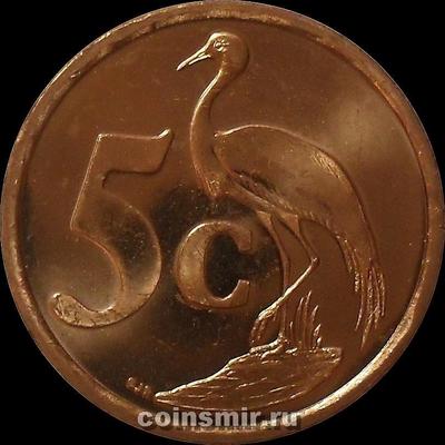 5 центов 1999 Южная Африка. Журавль. Afrika-Dzonga.