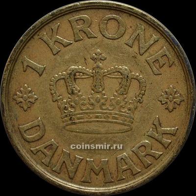 1 крона 1940 N;GJ Дания. Король Кристиан X (1912 - 1947).