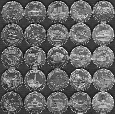 Набор из 25 монет 2013 Шри Ланка. Административные округа.