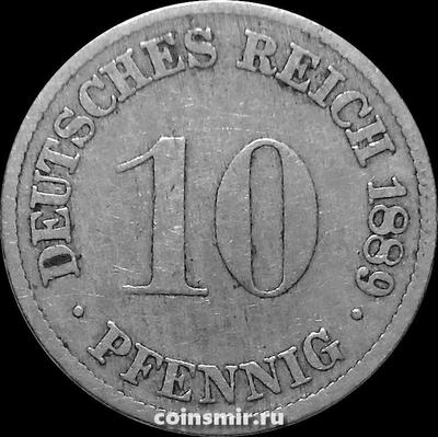 10 пфеннигов 1889 D Германия.