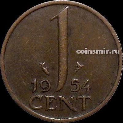 1 цент 1954 Нидерланды. Рыбка.