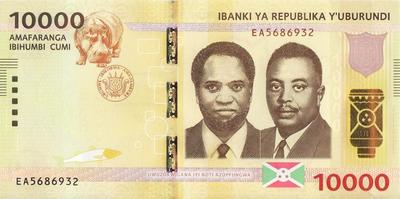 10000 франков 2015 Бурунди.