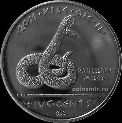 5 центов 2011 Резервация индейцев-койотов. Гремучая змея.