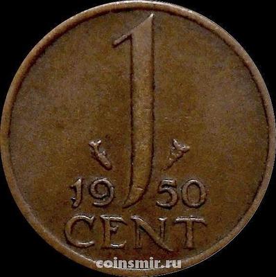 1 цент 1950 Нидерланды. Рыбка.