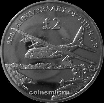 2 фунта 2008 Южная Георгия и Южные Сандвичевы острова. 90 лет авиации.