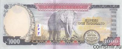 1000 рупий 2016 Непал. Слон.