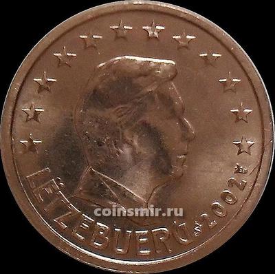 2 евроцента 2002 Люксембург. Великий герцог Люксембурга Анри.