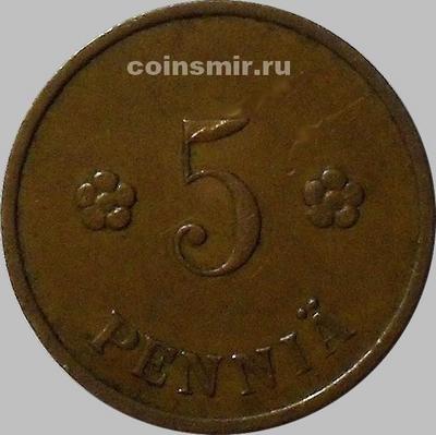 5 пенни 1937 Финляндия.